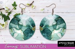 Marble Texture Round Earring Sublimation, Abstract Earrings Product Image 1