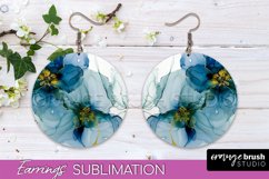 Marble Texture Round Earring Sublimation, Abstract Earrings Product Image 1