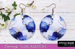 Marble Texture Round Earring Sublimation, Abstract Earrings Product Image 1