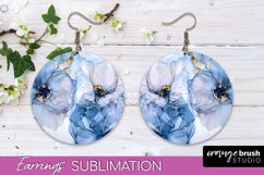 Marble Texture Round Earring Sublimation, Abstract Earrings Product Image 1