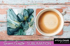 Marble Texture Square Coaster Sublimation - Marble Coaster Product Image 1