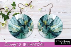 Marble Texture Round Earring Sublimation, Abstract Earrings Product Image 1