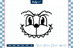 Monster Face SVG - Cartoon Monster Face Cut File Product Image 3