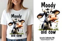 Funny Cow Sublimation, Moody old cow PNG Product Image 1