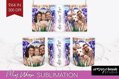 Stained Glass Photo Mug Wrap PNG - Flowers Picture Frame Mug Product Image 1