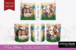 Stained Glass Photo Mug Wrap PNG - Flowers Picture Frame Mug Product Image 1