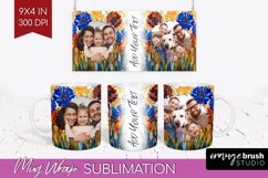 Stained Glass Photo Mug Wrap PNG - Flowers Picture Frame Mug Product Image 1