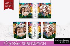 Stained Glass Photo Mug Wrap PNG - Flowers Picture Frame Mug Product Image 1