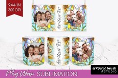 Stained Glass Photo Mug Wrap PNG - Flowers Picture Frame Mug Product Image 1