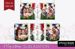 Stained Glass Photo Mug Wrap PNG - Flowers Picture Frame Mug Product Image 1