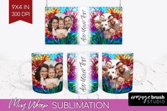 Stained Glass Photo Mug Wrap PNG - Flowers Picture Frame Mug Product Image 1
