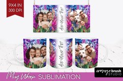 Stained Glass Photo Mug Wrap PNG - Flowers Picture Frame Mug Product Image 1