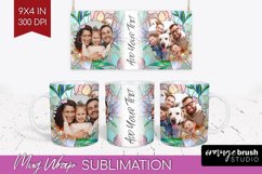Stained Glass Photo Mug Wrap PNG - Flowers Picture Frame Mug Product Image 1