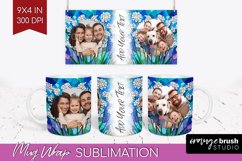 Stained Glass Photo Mug Wrap PNG - Flowers Picture Frame Mug Product Image 1