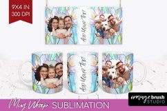 Stained Glass Photo Mug Wrap PNG - Flowers Picture Frame Mug Product Image 1