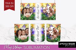 Stained Glass Photo Mug Wrap PNG - Flowers Picture Frame Mug Product Image 1