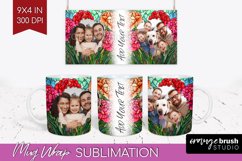 Stained Glass Photo Mug Wrap PNG - Flowers Picture Frame Mug Product Image 1