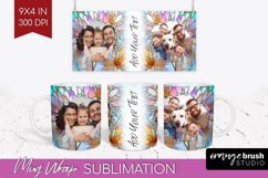 Stained Glass Photo Mug Wrap PNG - Flowers Picture Frame Mug Product Image 1
