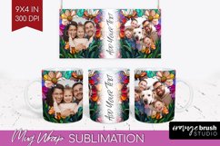 Stained Glass Photo Mug Wrap PNG - Flowers Picture Frame Mug Product Image 1