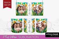Stained Glass Photo Mug Wrap PNG - Flowers Picture Frame Mug Product Image 1