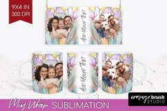 Stained Glass Photo Mug Wrap PNG - Flowers Picture Frame Mug Product Image 1