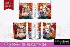 Stained Glass Photo Mug Wrap PNG - Flowers Picture Frame Mug Product Image 1