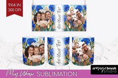Stained Glass Photo Mug Wrap PNG - Flowers Picture Frame Mug Product Image 1