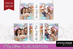 Stained Glass Photo Mug Wrap PNG - Flowers Picture Frame Mug Product Image 1