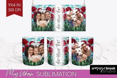 Stained Glass Photo Mug Wrap PNG - Flowers Picture Frame Mug Product Image 1