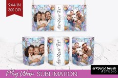 Stained Glass Photo Mug Wrap PNG - Flowers Picture Frame Mug Product Image 1