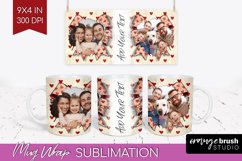 Valentines Day Photo Mug Wrap PNG - Heart Picture Frame Mug Product Image 1