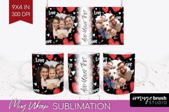Valentines Day Photo Mug Wrap PNG - Heart Picture Frame Mug Product Image 1