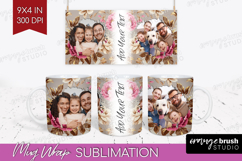 Floral Photo Mug Wrap PNG - Peony Flower Picture Frame Mug Product Image 1