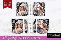 Floral Photo Mug Wrap PNG - Peony Flower Picture Frame Mug Product Image 1