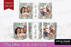 Floral Photo Mug Wrap PNG - Peony Flower Picture Frame Mug Product Image 1