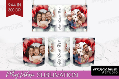 Floral Photo Mug Wrap PNG - Peony Flower Picture Frame Mug Product Image 1
