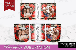 Floral Photo Mug Wrap PNG - Peony Flower Picture Frame Mug Product Image 1