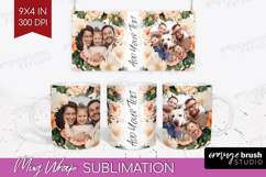 Floral Photo Mug Wrap PNG - Peony Flower Picture Frame Mug Product Image 1