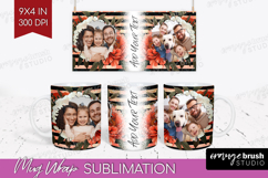 Floral Photo Mug Wrap PNG - Peony Flower Picture Frame Mug Product Image 1