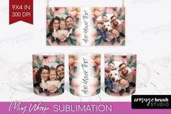 Floral Photo Mug Wrap PNG - Peony Flower Picture Frame Mug Product Image 1