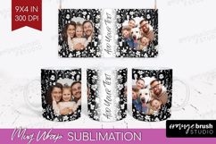 Retro Flowers Photo Mug Wrap PNG - Floral Picture Frame Mug Product Image 1