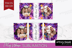 Retro Flowers Photo Mug Wrap PNG - Floral Picture Frame Mug Product Image 1