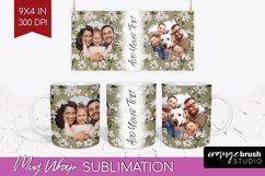 Flowers Photo Mug Wrap PNG - Vintage Floral Picture Frame Product Image 1