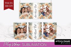 Flowers Photo Mug Wrap PNG - Vintage Floral Picture Frame Product Image 1
