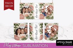 Flowers Photo Mug Wrap PNG - Vintage Floral Picture Frame Product Image 1