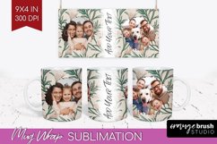 Flowers Photo Mug Wrap PNG - Vintage Floral Picture Frame Product Image 1