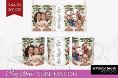 Flowers Photo Mug Wrap PNG - Vintage Floral Picture Frame Product Image 1