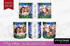 Stained Glass Photo Mug Wrap PNG - Flowers Picture Frame Mug Product Image 1