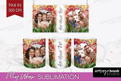 Stained Glass Photo Mug Wrap PNG - Flowers Picture Frame Mug Product Image 1