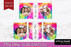 Tie Dye Photo Mug Wrap PNG - Rainbow Picture Frame Mug Product Image 1